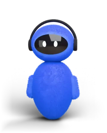 Der blaue KiCo-Assistent winkt