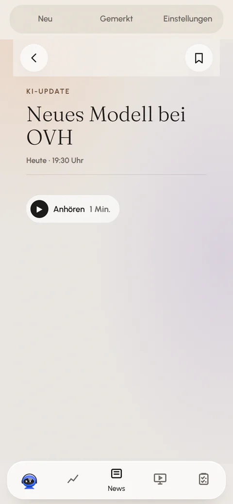 Nachrichtenansicht in KiCo mit Vorlese-Knopf